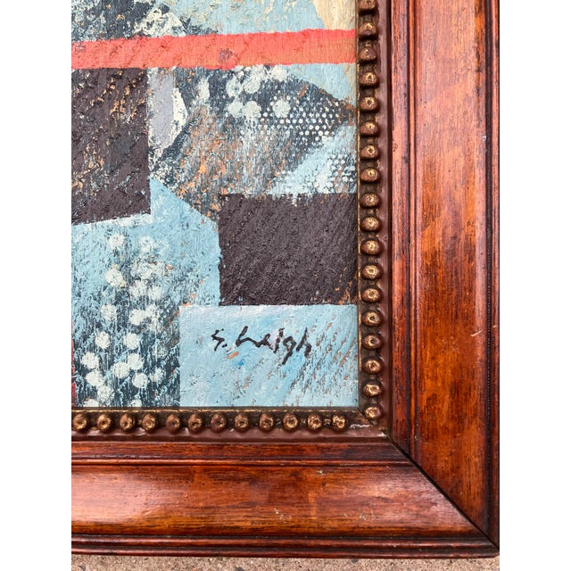 Original 10 x 12 painting on antique wood panel Signed bottom right Overall size with antique frame is approximately 13...