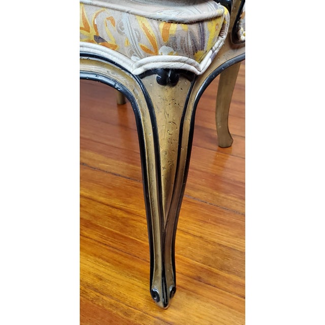 Wood 1970s Mid-Century Floral Upholstered Walnut Accent Bergere Armchairs - a Pair For Sale - Image 7 of 13