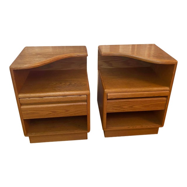 1950s Mobican Classica Teak Danish Mid Century Modern Night Stand - Set of 2 For Sale