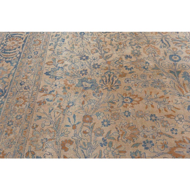 Authentic 1900s Persian Kirman Handmade Wool Rug For Sale - Image 10 of 10