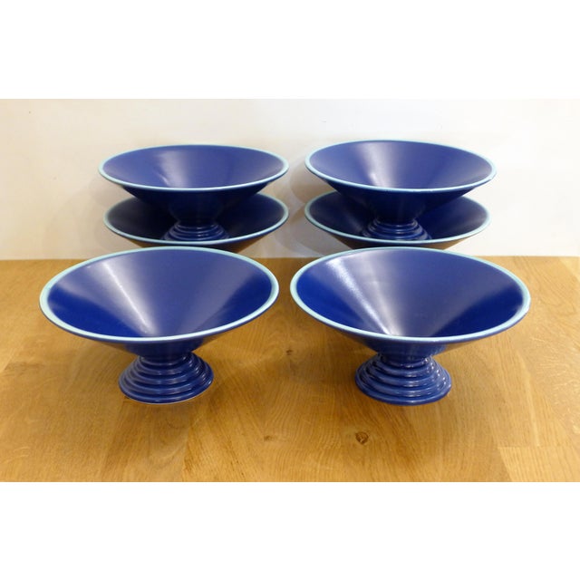 Dessert Bowls in Matte Cobalt Blue Earthenware, 1950s, Set of 6 For Sale - Image 12 of 12