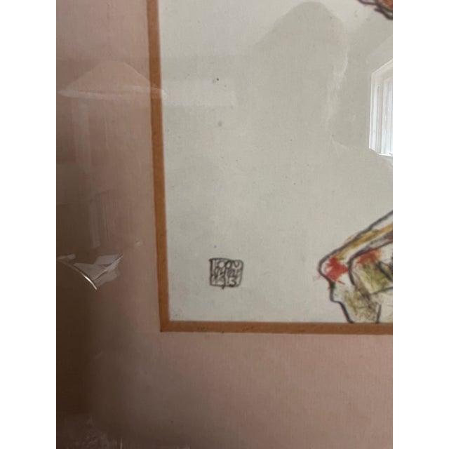 Printmaking Materials Egon Schiele Expressionist “Fighter” Figural Drawing Lithograph Print 1913 For Sale - Image 7 of 9