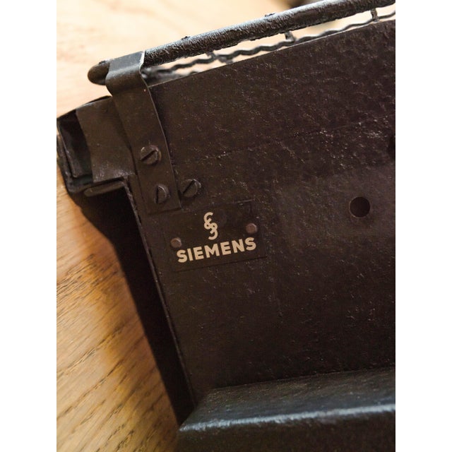 Metal Mid-Century Black with Wire Grille Theatre Batten Light from Siemens, Germany, 1960s For Sale - Image 7 of 15