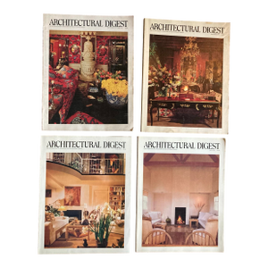 Lot of 4 Vintage Architectural Digest Magazines From 1976-1979.