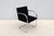 Fabulous Brno tubular chair in deep navy-blue velvet upholstery. An icon of Modernist classic heavily rooted in the...