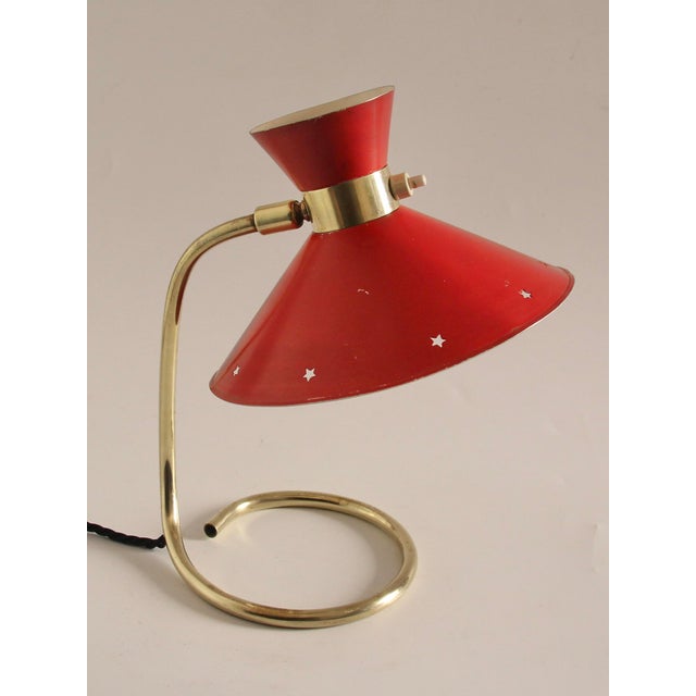 Mid-Century French Red Diabolo Table Lamp, 1950s For Sale - Image 13 of 13