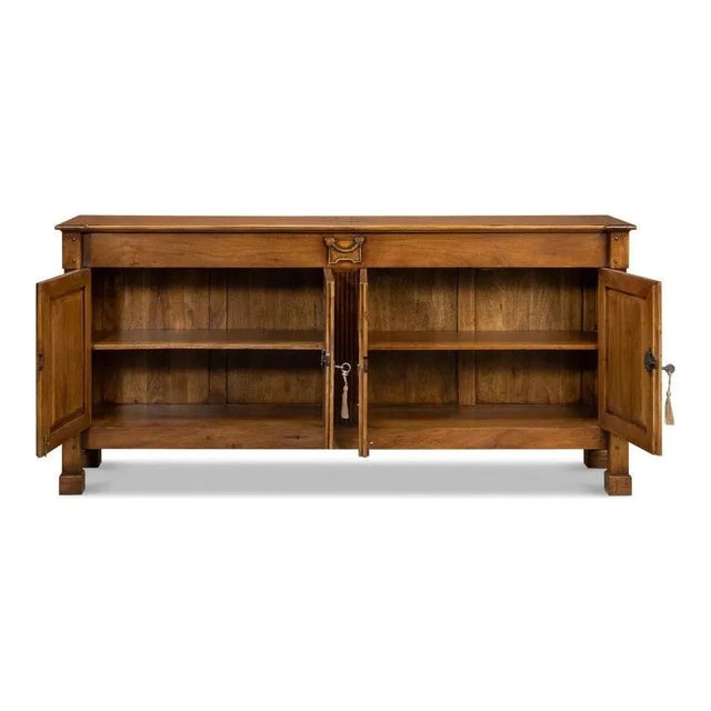 This walnut credenza cabinet combines generous storage capacity with refined craftsmanship for your dining room or living...