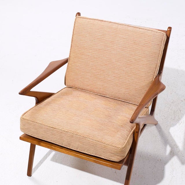Poul Jensen Style Mid Century Walnut Z Lounge Chair For Sale - Image 9 of 9