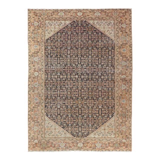 Antique Persian Farahan Rug With Dark Field Allover Herati Design For Sale