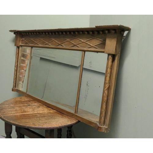 Glass Regency Triple Plate Gilt Mirror for Over Mantle For Sale - Image 7 of 8