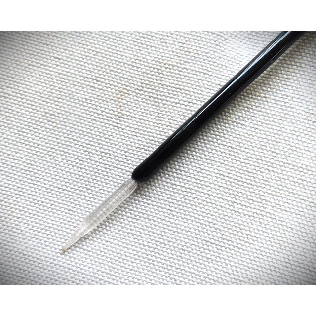 Art Deco Art Deco Glass Hand Dip Pen, Clear Ribbed Attached Nib For Sale - Image 3 of 11