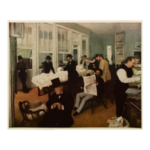 1952 After Edgar Degas "The Cotton Market, New Orleans", First Edition Vintage Print
