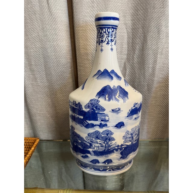 Ceramic Collection of Export Blue & White Vases, S/5 For Sale - Image 7 of 8