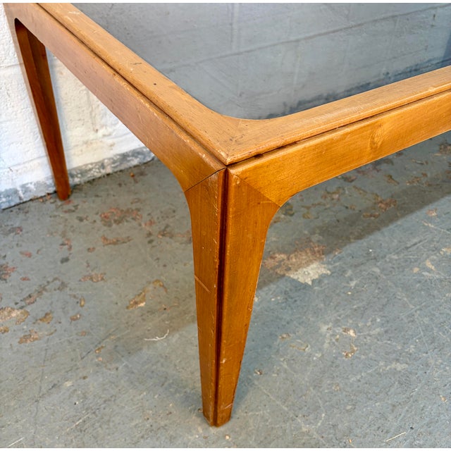 Mid 20th Century Rectangular Smoked Glass Coffee Table For Sale - Image 11 of 13