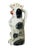 Staffordshire begging dog water pitcher. Colors are black, off white and various splashes of decorative color. Measures:...