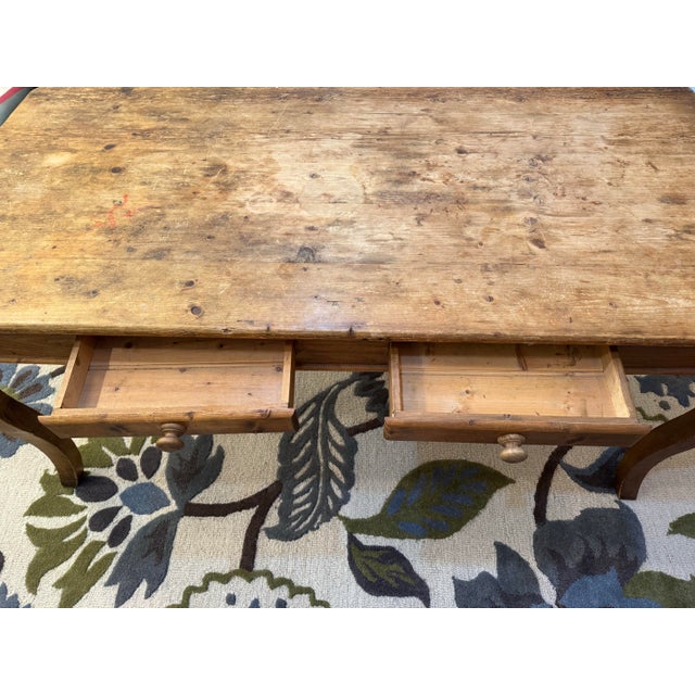Vintage Reclaimed Pine Danish Country Farm Dining Table For Sale In Boston - Image 6 of 9