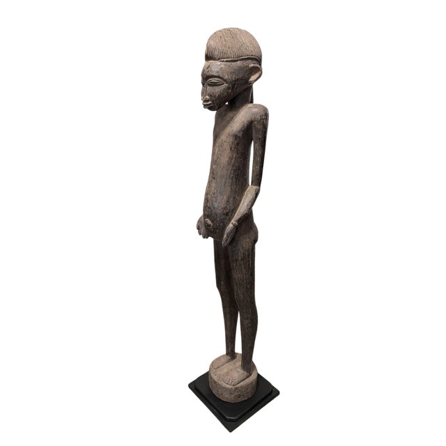 Vintage Life Size African Senufo Tyepka Standing Maternity Figure 60" H Côte d'Ivoire W/Stand For Sale - Image 4 of 7