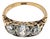 Vintage Old Mine Cut Diamond & 18k Yellow Gold Three-Stone Ring - Size 7.25 For Sale