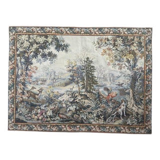 Vintage French Jacquard Tapestry with Autumn-Winter Motif in the style of Aubusson, 1970s For Sale