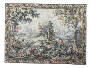 Vintage French Jacquard Tapestry with Autumn-Winter Motif in the style of Aubusson, 1970s