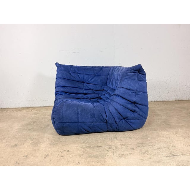 Blue Togo Armchair by Michel Ducaroy for Ligne Roset, 2010s For Sale - Image 8 of 8