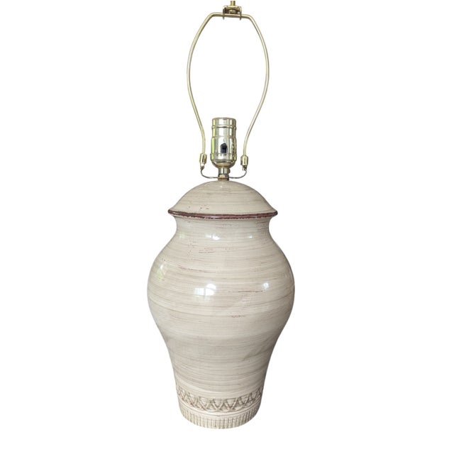 Mid Century Modern Glazed Ceramic Pottery Table Lamp For Sale - Image 14 of 14