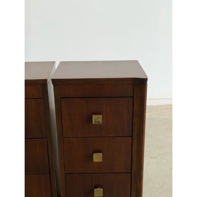 1960s Pair of Art Deco 3-Tier Drawer Nightstands, A Pair For Sale - Image 9 of 18