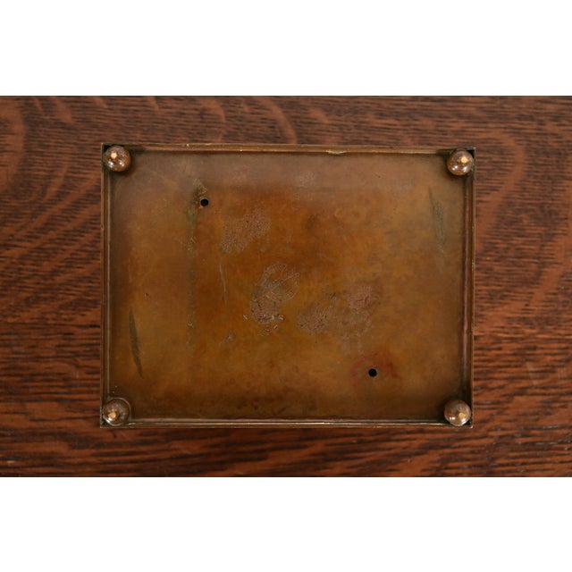Silver Crest Arts & Crafts Sterling Silver on Bronze Inkwell For Sale - Image 10 of 12
