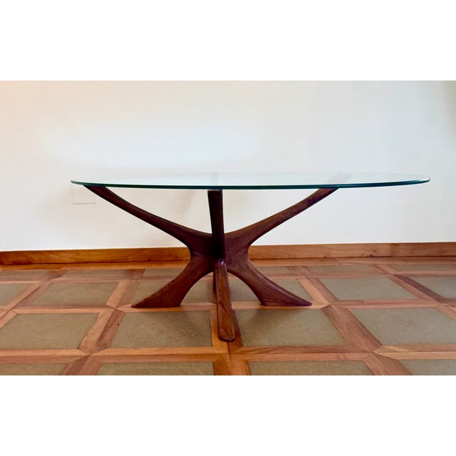 Mid-Century Modern Mid-Century Danish Oval Glass Coffee Table by Illum Wikkelsø, 1960s For Sale - Image 3 of 17