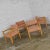 Wood Modern Armchairs Square Frame Oak With Original Blush Textured Fabric, Set of Four For Sale - Image 7 of 13