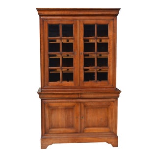 Antique Louis Phillipe Peg Constructed Walnut Bookcase Ca 1890-1900 For Sale