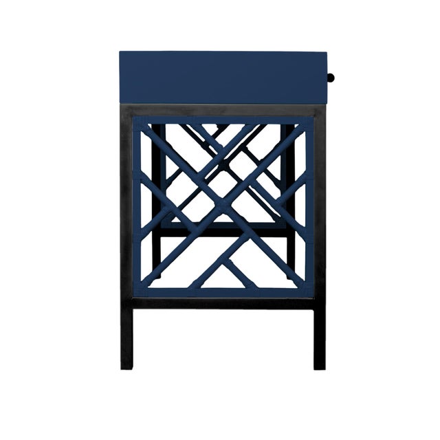 Not Yet Made - Made To Order Chippendale Writing Desk - Navy For Sale - Image 5 of 9