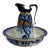 Exquisite Art Nouveau Flow Blue Wash Basin Set For Sale
