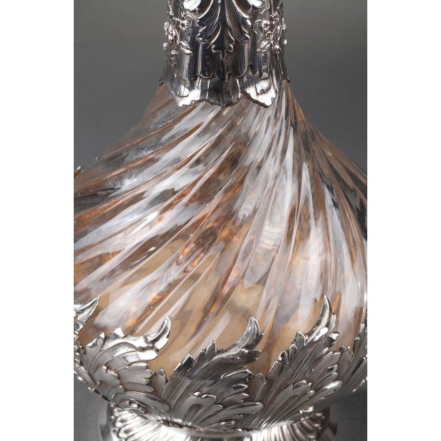 Silver and Crystal Ewers by Master Silversmith Labat Pugibet Henin, 1880, Set of 2 For Sale - Image 18 of 18