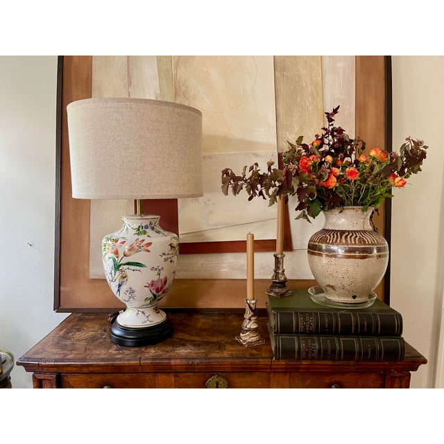 French Wildflower and Lily Lamp Attributed to Scully and Scully For Sale - Image 3 of 12