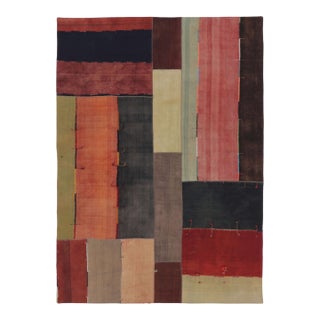 Vintage Anatolian Patchwork Rug in Bold Colorful Geometric Design - Rug & Kilim For Sale