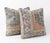 Mid-Century Modern Bohemian Turkish Rug Pillow Cover 24'' X 24'' - Set of Two For Sale - Image 3 of 4