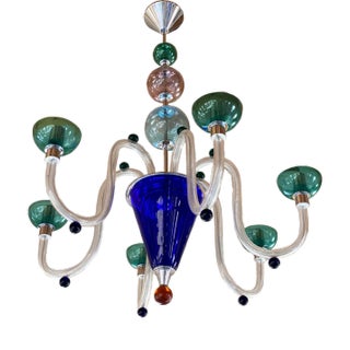 Vintage Multicolor Murano Glass Chandelier from Simoeng, 1980s For Sale