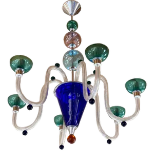 Vintage Multicolor Murano Glass Chandelier from Simoeng, 1980s