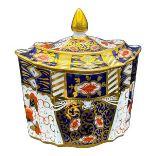 Antique 1930 Wedgwood X6061 Imari Porcelain Covered Sugar Bowl For Sale