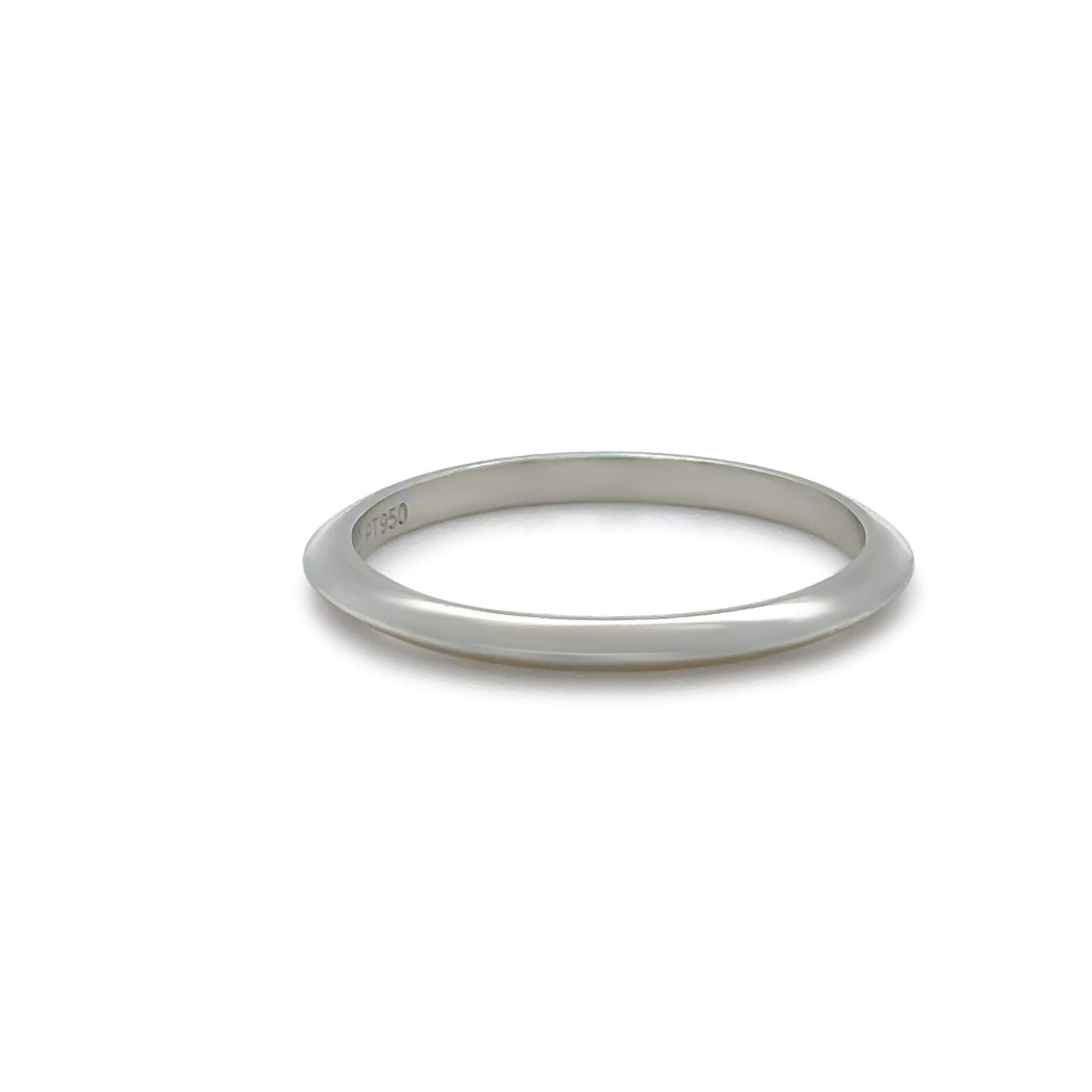 Tiffany & Co. Platinum Knife Edge Wedding Band Ring 2.73g, Size 7
