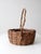 Wood Vintage Wicker Basket With Handle For Sale - Image 7 of 11