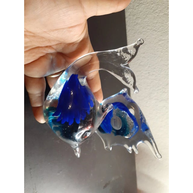 1980s 1980s Murano Italy Pair of Cobalt Blue Aventurine Fish Figurines For Sale - Image 5 of 9