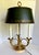 Early 20th Century Brass Bouillotte Lamp With Horn-Form Arms & Adjustable Green Tôle Shade For Sale - Image 10 of 12