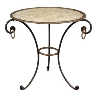 French Mid Century Wrought Iron Side Table For Sale