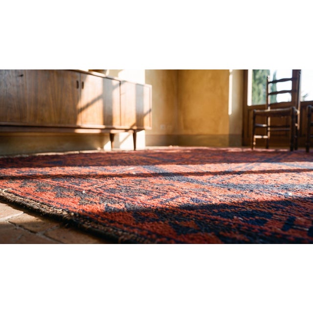 1900s Blue Navy Geometric Tribal Antique Persian Balouch Rug 2' 0'' X 2' 6'' Knotted Wool Carpet For Sale - Image 15 of 16