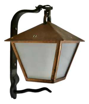 Iron and Copper Wall Lantern, 1890s