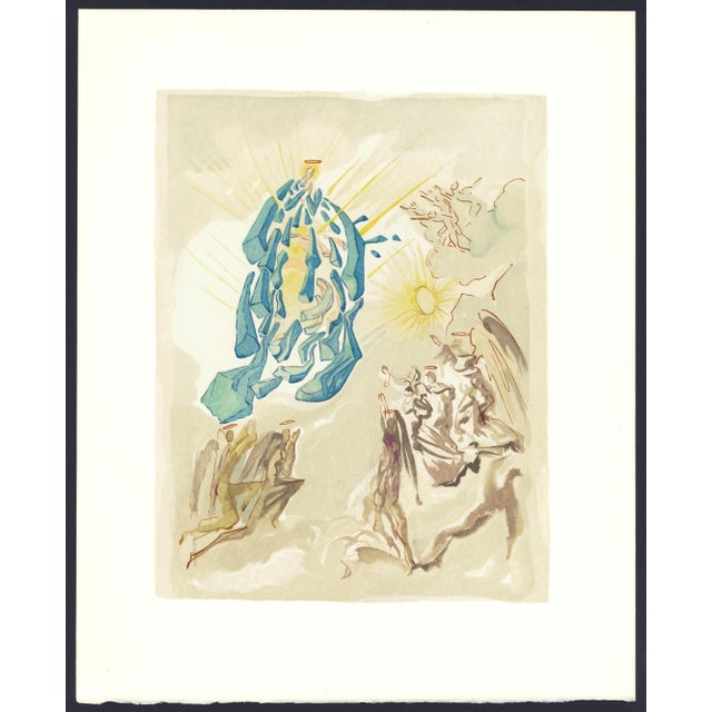 1963 Dalí Divine Comedy Engraving Paradis Chant 24 "Apothéose De Marie" (Apotheosis of Mary) For Sale