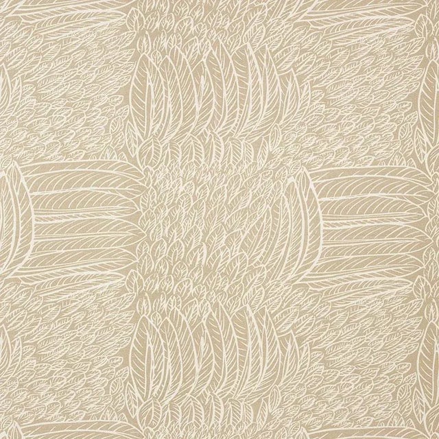 Schumacher Featherfest Fabric in Natural For Sale