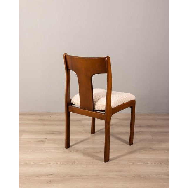 Vintage Italian Chairs in White Fabric, Set of 4 For Sale - Image 3 of 8